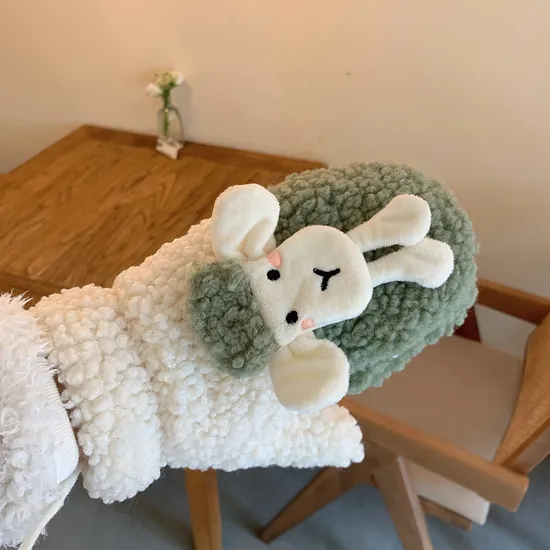 Christmas Series Female Red Festive Happy Snowman Cute Cartoon Students Wrapped Fingers Thickened Velvet Anti-Wind and Cold Warm Gloves