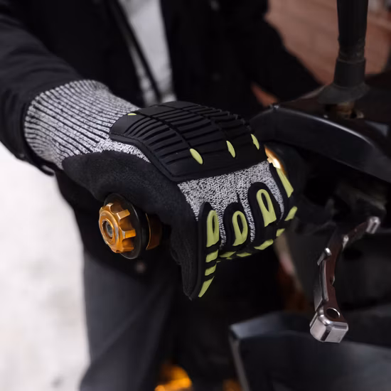 Mécanicien sans couture industriel sécurité du travail travail de travail résistant aux coupures gants de protection en Latex nitrile