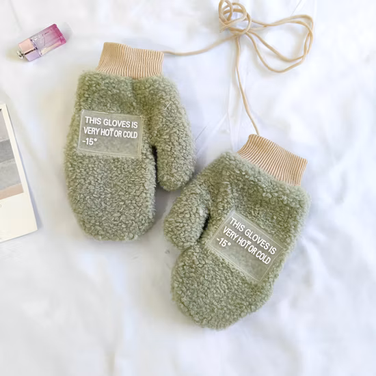 Série de Noël Femme Rouge Festif Joyeux Bonhomme de Neige Étudiants de Dessin Animé Mignons Doigts Enveloppés Velours Épaissi Anti-Vent et Gants Chauds et Froids