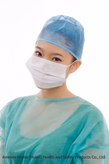 Masque facial à usage médical jetable avec boucle d'oreille pour prévenir les éclaboussures et les bactéries à l'hôpital Conception 3 plis par non tissé et fondu