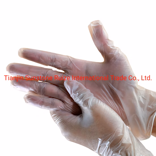 Gants d'examen en vinyle PVC transparent bon marché de qualité alimentaire