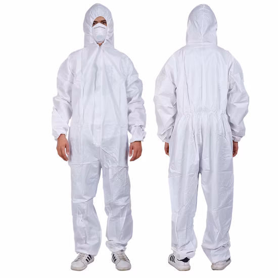 Vêtements de protection résistants aux liquides certifiés CE Combinaison jetable Vêtements de sécurité de l'industrie Combinaison de protection contre les produits chimiques